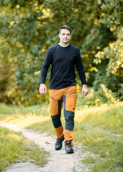 SPODNIE ROBOCZE OUTDOOR 4 WAY STRETCH MUSZTARD-SZARE ROZ XXL