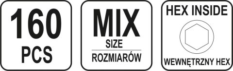 160 SZT ŚRUB IMBUSOWYCH BEZ ŁBA USTALAJĄCE MIX DIN 913