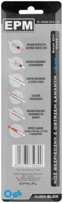 NÓŻ, NOŻYK Z OSTRZEM ŁAMANYM ALUMINIOWY BEZPIECZNY 18MM
