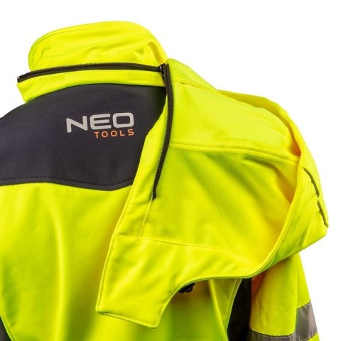KURTKA ROBOCZA OSTRZEGAWCZA SOFTSHELL Z KAPTUREM ŻÓŁTA M