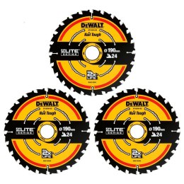 PIŁA TARCZOWA DO DREWNA ELITE 190*30MM 24 ZĘBY 3-PAK