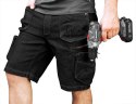 KRÓTKIE SPODENKI ROBOCZE DENIM, CZARNE M