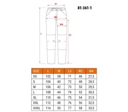 SPODNIE ROBOCZE DENIM WZMOCNIENIA CORDURA, GRANATOWE, ROZ.XL