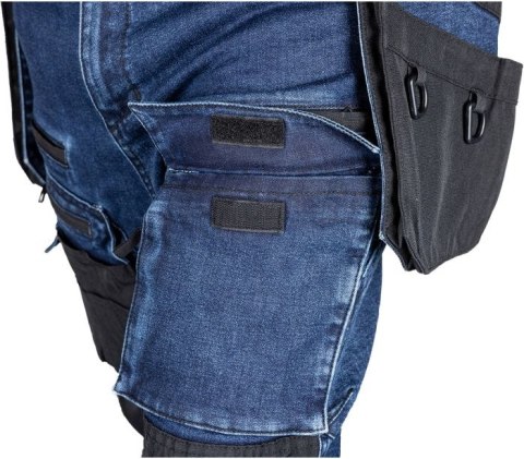SPODNIE ROBOCZE DENIM WZMOCNIENIA CORDURA, GRANATOWE, ROZ.XL