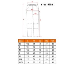 SPODNIE ROBOCZE MIX&MATCH CZARNE ROZMIAR XXL