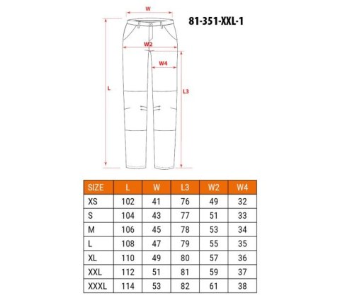 SPODNIE ROBOCZE MIX&MATCH CZARNE ROZMIAR XXL