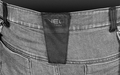 SPODNIE ROBOCZE DENIM WZMOCNIENIA CORDURA, SZARE, ROZ. XL
