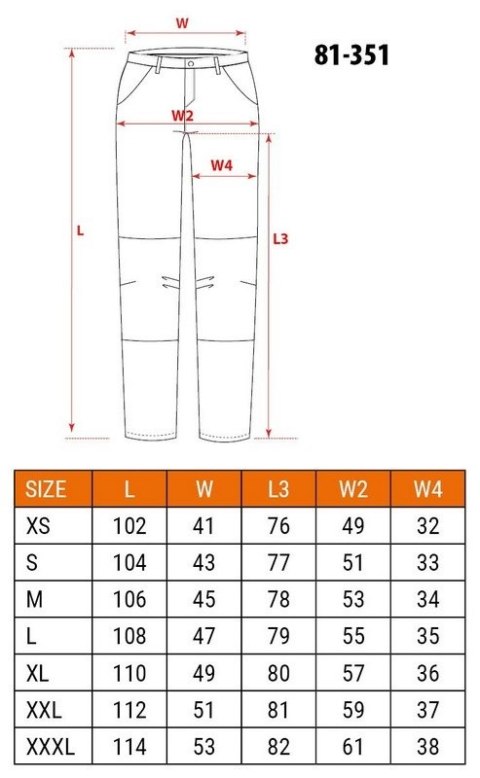 SPODNIE ROBOCZE MIX&MATCH CZARNE ROZMIAR L